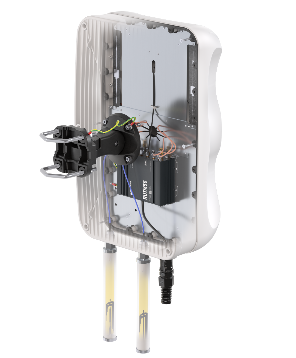 QuWireless QuMax AM56M integrált kültéri 5G antenna és IP68 ház Teltonika RUTM56 routerhez