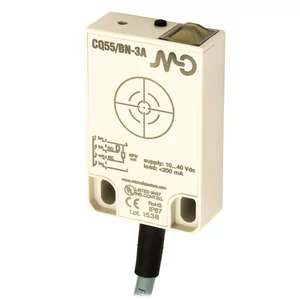 CQ55/BN-3A Kapacitív érzékelő, műanyag, árnyékolt, NPN NO+NC, 25 mm, 2 m kábel