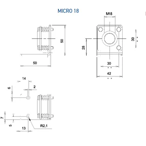 MICRO-18 tartókonzol mikrometrikus szabályozással M18 hengeres szenzorokhoz
