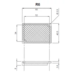 Datalogic R6 Műanyag Négyszögletes Reflektor Prizma 36 x 55 mm; 95A151350