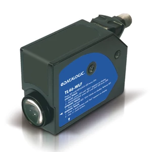 Datalogic optikai kontraszt érzékelő, Sn:12 mm, Trimmer, PNP - Dark/Light sel., vertikális LED fehér fény,  TL46-A-415