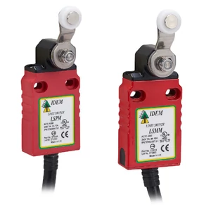 IDEM Safety LSMM Mini  Biztonsági Végállás Kapcsoló Görgős karral 2m 2NC 1NO Nagy teherbírású présöntvény ház