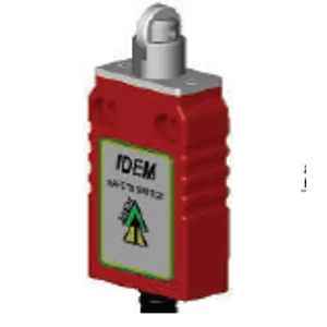 IDEM Safety LSPM Mini Biztonsági Végállás Kapcsoló keresztgörgős dugattyúval 2m 2NC 1NO Normál műanyag tokozat