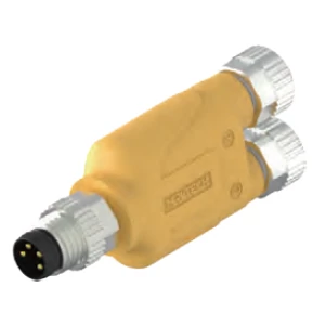 M8 apa / 2 x M8 anya Y elosztó 4 Pólusú A-CODE (Y-SAM4-2SAF4/PAR )