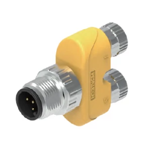 M12 apa / 2 x M8 anya Y elosztó 4 Pólusú A-CODE (YV-EAM4-2SAF4/PAR)