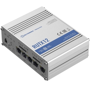 Teltonika RUTX12 Ipari Mobilnet Router 4G DUAL LTE CAT6  WIFI &amp; BT-LE &amp; GNSS &amp; 5xGigabit ETH