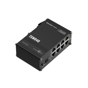 TSW040 Ipari Switch | 8 x 10/100 PoE+ Ethernet port | Integrált DIN rögzítés