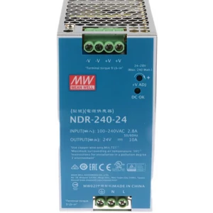 MEAN WELL NDR-240-24 kapcsolóüzemű tápegység 240W/24V/0-10A