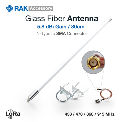 Antenna Kit LoRaWAN® | Helium Hotspothoz 5.8dBi 863 - 870 MHz Üvegszálas Fehér 