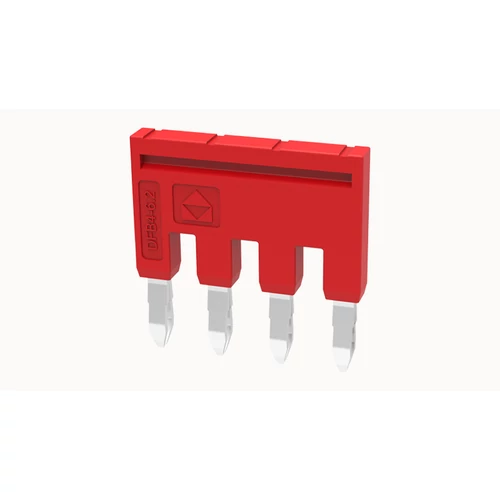 DFB4-6.2-16-00Z(H) Dugaszolható sorkapocs áthidaló Áthidaló távolság: 6.2 mm, piros, 4 pólus