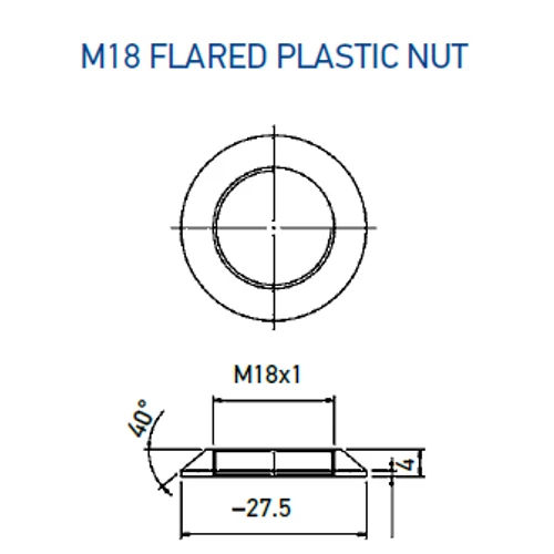 ST-5012 Lapos műanyag anya M18 szenzorokhoz