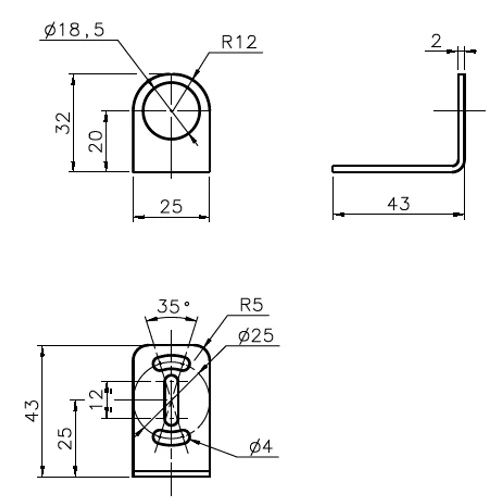 ST-5012 M18 szenzor tartókonzol