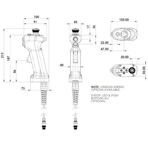 IDEM ENS 3-állású engedélyező kapcsoló integrált LED visszajelzéssel 241003