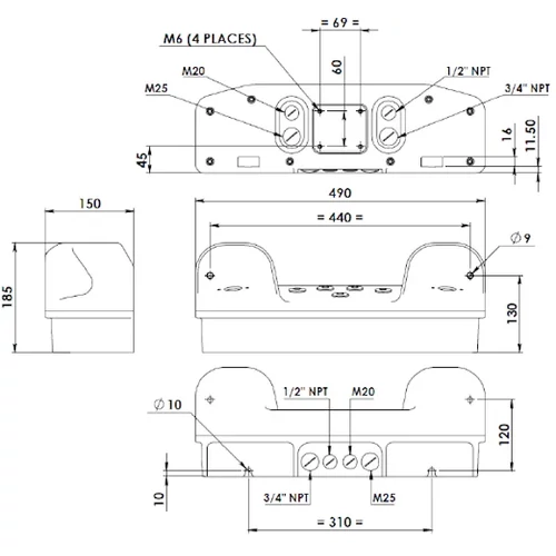 IDEM Kétkezes Biztonsági Kapcsoló (Touchsafe) - Ház