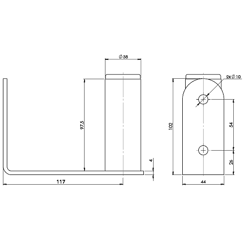 Fali antennatartó konzol UR-38L10 galvanizált