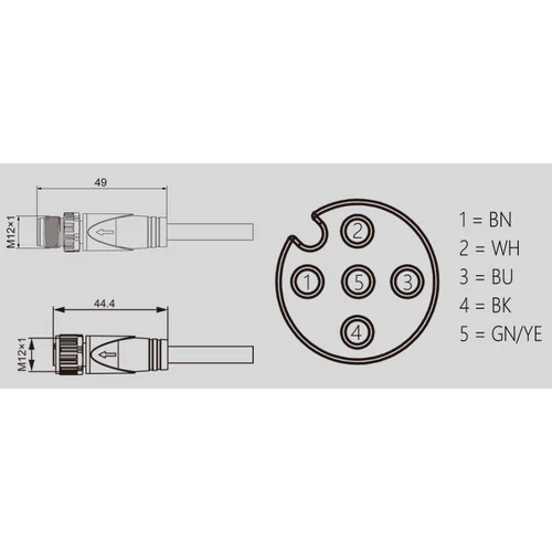 M12 Szensor Kábel | Dupla csatlakozós