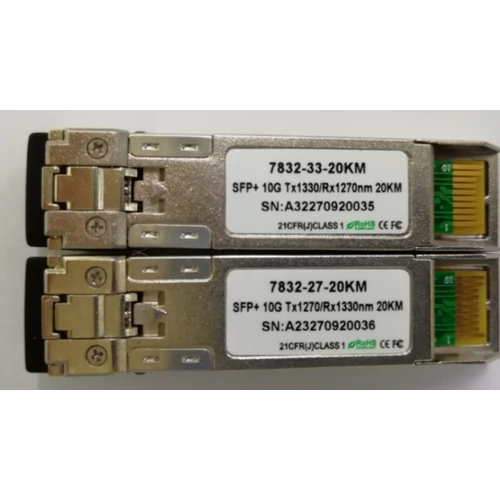 7832-27-G Ipari SFP optikai modul, 10G egymódusú egy szál SFP+ 1270nm, átviteli távolság:20km, 1*LC interfész