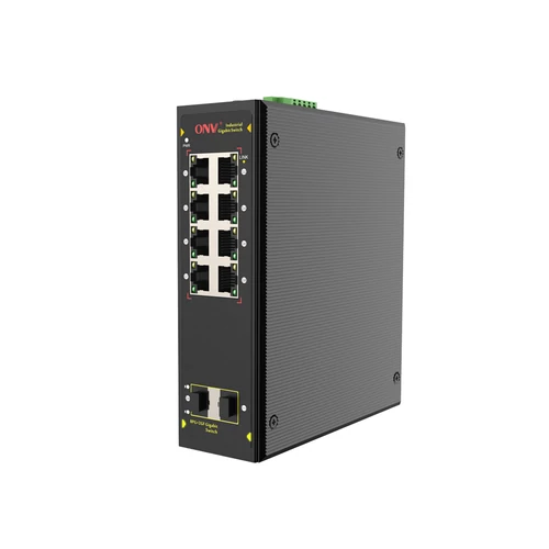 ONV-IPS33108F Ipari Switch 8 x Gigabit Ethernet port és 2 x SFP port  | Integrált DIN rögzítés