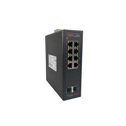 ONV-IPS33108PF Ipari Switch 8 x Gigabit Ethernet POE port és 2 x SFP port  | Integrált DIN rögzítés