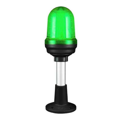 Q80L LED Fényjelző, állandó/villogó zöld DC12-24V, IP65, talpas konzol