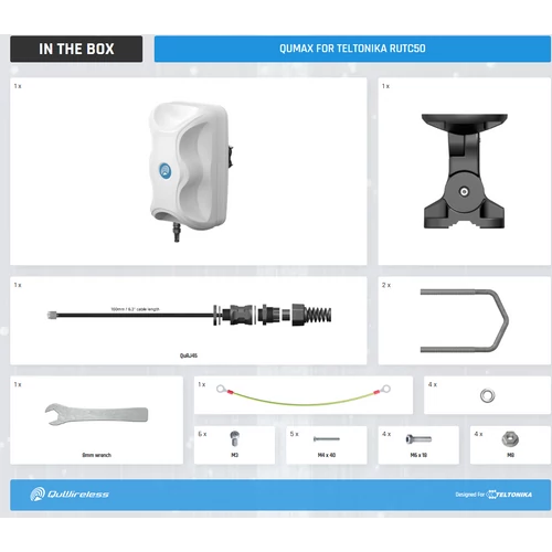 QuMax Kültéri Omni Antenna Teltonika RUTC50-hez