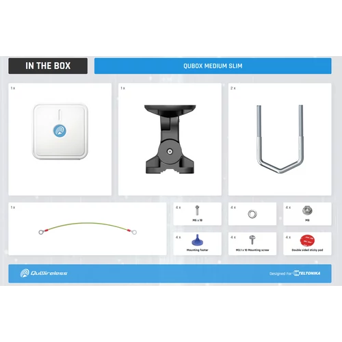QuBox Medium Slim Masszív IP67-as Tokozat Kültérre