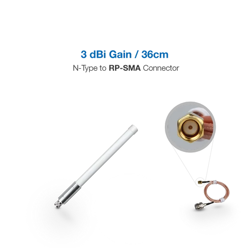 RAKwireles Antenna LoRaWAN® | Helium Hotspothoz 3dBi 863 - 870 MHz Üvegszálas Fehér 36cm