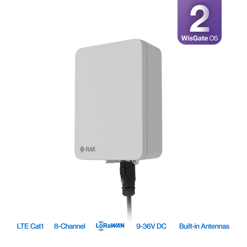 WisGate Soho Pro LoRaWAN Gateway 8-CH RAK7267 Kültéri IP67 RAK9155 akku csatlakozókábellel