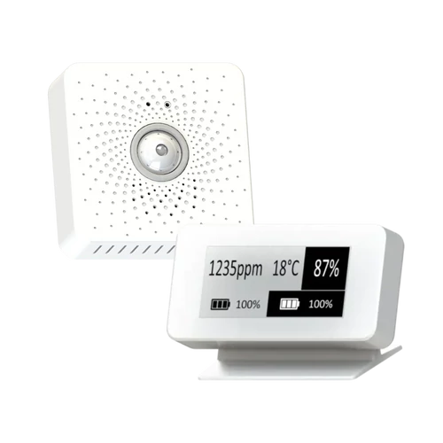 TEKTELIC BREEZE-V – LoRaWAN® Beltéri Hőmérséklet, Páratartalom, CO2, Fény és Mozgás érzékelő + E-ink kijelző