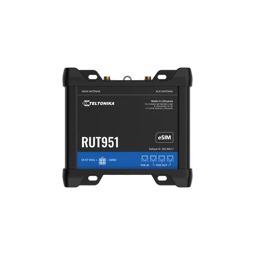 RUT951 PoE+ Ipari 4G LTE Mobilnet Router (tápegységgel)
