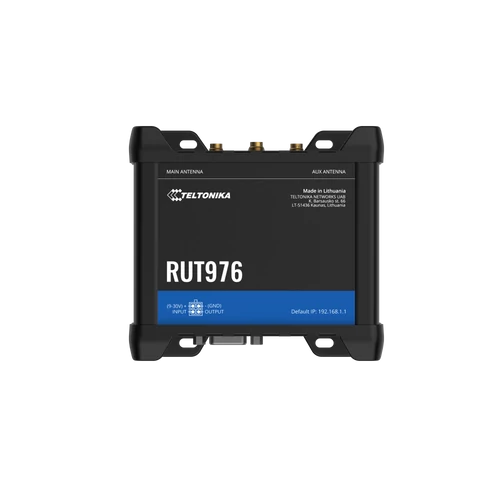 RUT976 Ipari Mobilnet Router Dual SIM, REDCAP 5G, GNSS, WIFI, RS232, RS485