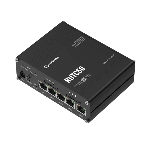 RUTC50 5G Ipari Mobilnet Router  WIFI 6 & GNSS & 5 x Gigabit ETH, eSIM