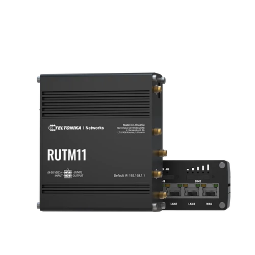 Teltonika RUTM11 Ipari Mobilnet Router 4G LTE CAT6 GNSS & WIFI & 4xGigabit ETH