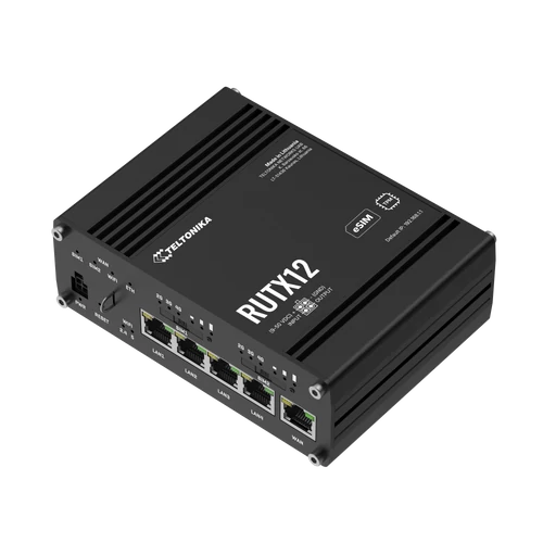 Teltonika RUTX12 Ipari Mobilnet Router 4G DUAL LTE CAT6  WIFI & BT-LE & GNSS & 5xGigabit ETH
