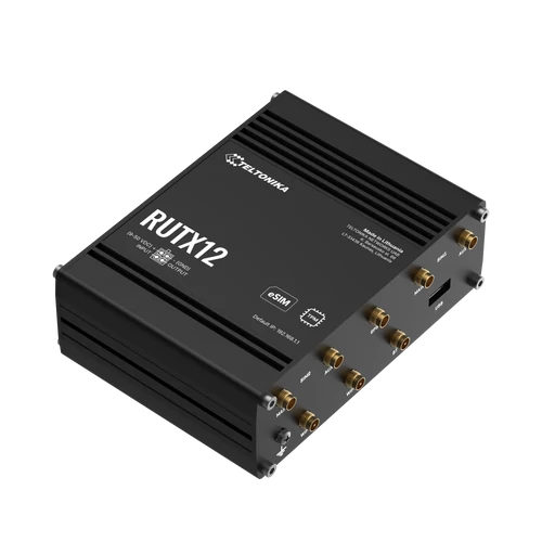  RUTX12 Ipari Mobilnet Router 4G DUAL LTE CAT6 WIFI 5 & BT-LE & GNSS & 5xGigabit ETH 