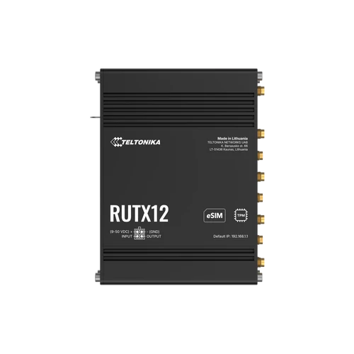  RUTX12 Ipari Mobilnet Router 4G DUAL LTE CAT6 WIFI 5 & BT-LE & GNSS & 5xGigabit ETH 