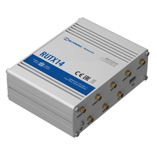 Teltonika RUTX14 Ipari Mobilnet Router 4G LTE CAT12  WIFI & BT-LE & GNSS & 5xGigabit ETH