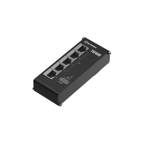 TSF000 Ipari Switch | 5 x 10/100 Ethernet POE+ port | Integrált DIN rögzítés