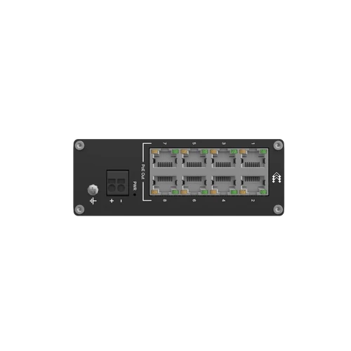 TSW040 Ipari Switch | 8 x 10/100 PoE+ Ethernet port | Integrált DIN rögzítés 