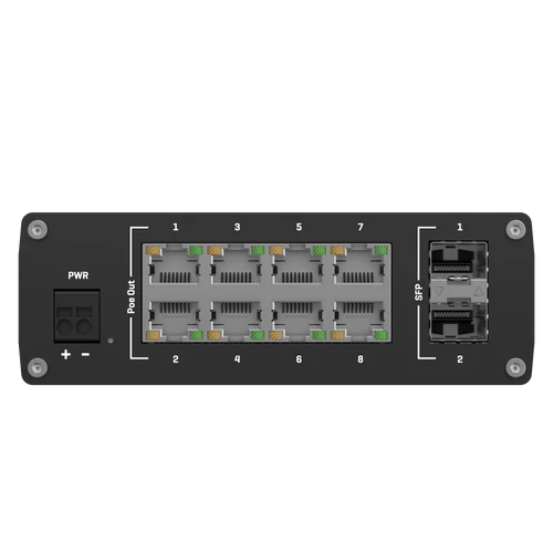 TSW200 Ipari Switch 8 x Gigabit Ethernet port és 2 x SFP port POE+ | Integrált DIN rögzítés