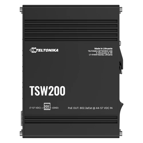 TSW200 Ipari Switch 8 x Gigabit Ethernet port és 2 x SFP port POE+ | Integrált DIN rögzítés