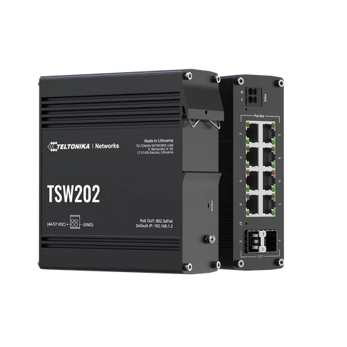 TSW202 Ipari Menedzselhető Switch 8 x Gigabit Ethernet port és 2 x SFP port POE+ | Integrált DIN rögzítés