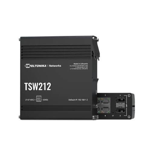 TSW212 Ipari Menedzselhető Switch 8 x Gigabit Ethernet port és 2 x SFP | Integrált DIN rögzítés | Profinet Class B