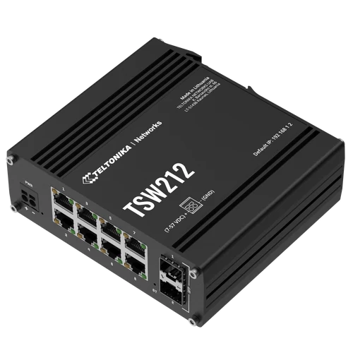TSW212 Ipari Menedzselhető Switch 8 x Gigabit Ethernet port és 2 x SFP | Integrált DIN rögzítés