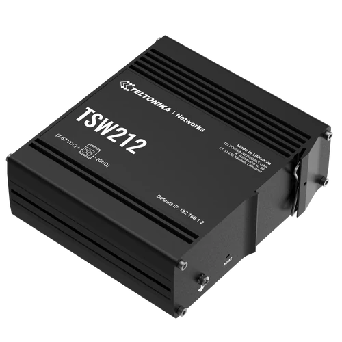 TSW212 Ipari Menedzselhető Switch 8 x Gigabit Ethernet port és 2 x SFP | Integrált DIN rögzítés