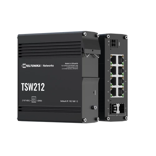 TSW212 Ipari Menedzselhető Switch 8 x Gigabit Ethernet port és 2 x SFP | Integrált DIN rögzítés