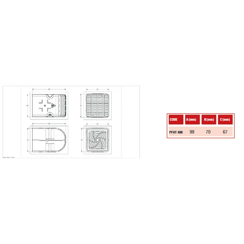 Ventilátoros PTC kapcsolószekrény fűtés 400w 